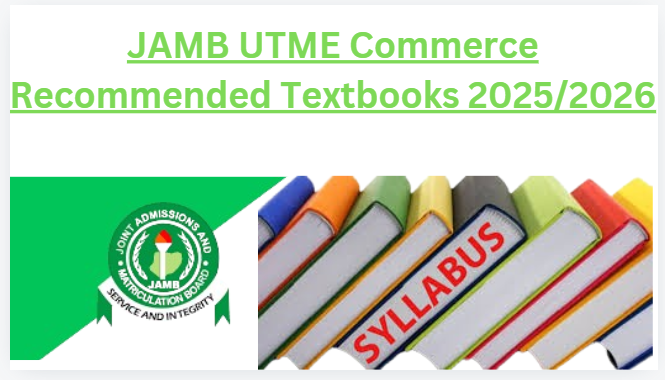 JAMB UTME Commerce Recommended Textbooks 2025/2026