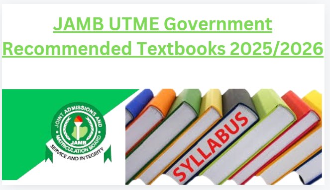 JAMB UTME Government Recommended Textbooks 2025/2026